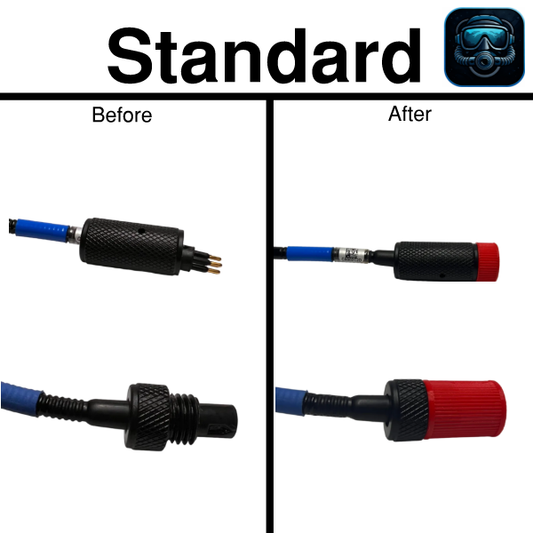 Shearwater 5-pin connector protective caps - Standard orientation reference